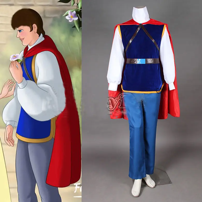 Snow White and the Seven Dwarfs Mens Pince Costume Prince Charming Cosplay ...