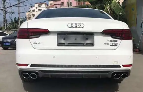 A4 Rear Bumper Lip Diffuser With Exhaust Fit For Audi A4 S4 Sline~ Rear Lip Car Styling Auto Modified Accessories