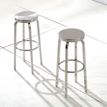 Современный простой Нержавеющая сталь на открытом воздухе высокий барный стул круглый поворотный стул кассира кафе высокий барный стул