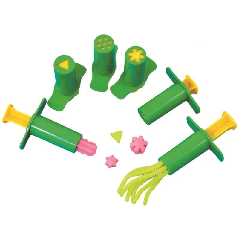 

6Pcs Dough Extruder Set Plasticine Crafting Tool Plastic Extruding Syringes Novelty Creative Fun Children Toys Extruding Gift