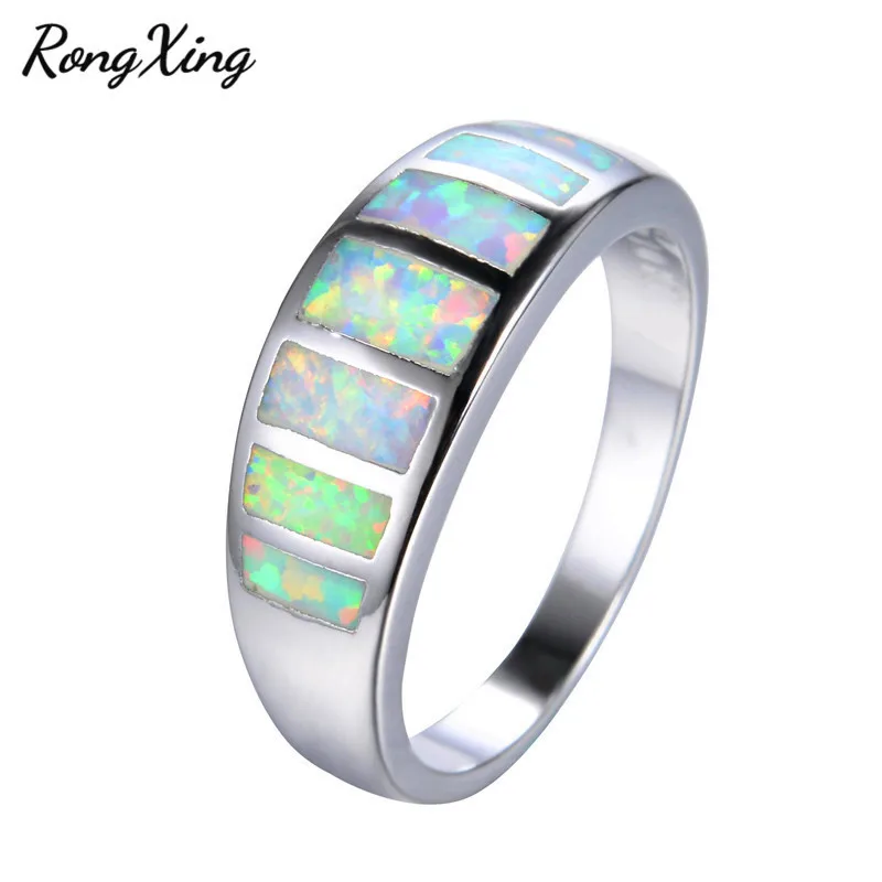 Mysterious Rainbow Fire Opal Rings for Women Men Wedding