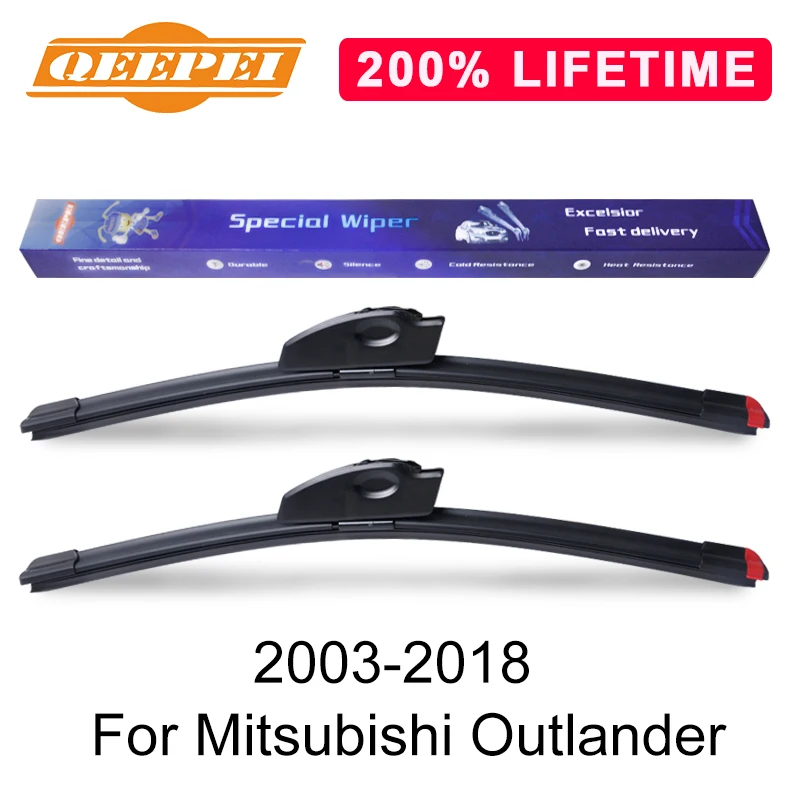Qeepei Replace Wiper Blade For Mitsubishi Outlander 20032018 Silicone Rubber Windshield