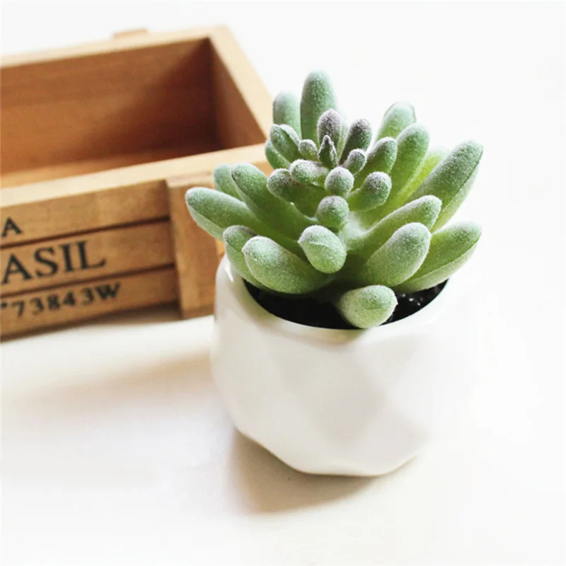 JAROWN Artificial Succulent Plant Bonsai Simulation Plastic Flower Wedding Home Room Desktop Placement Shop Window Display Decor (17)