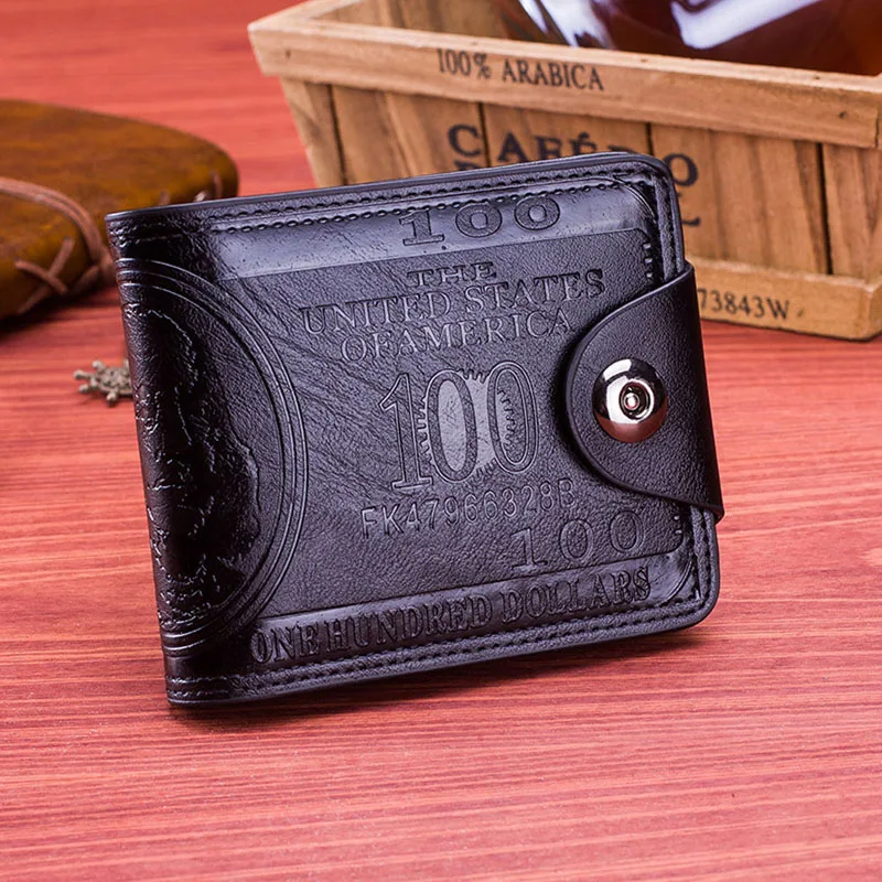 Coofit Мода для мужчин бумажник 2018 Новый доллар США Bill Bifold кошельки Винтаж Trifold кошелек на молнии карман для монет из воловьей кожи