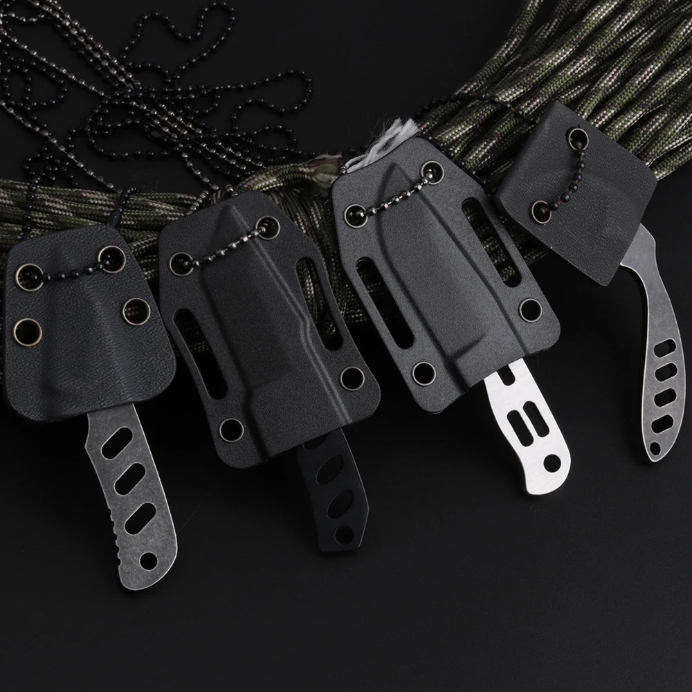 

Dcbear Fixed Blade Knife Defense Chain Mini Knife Stone Washing Steel Handle Facas De Combate Camping Tools Steel Claw Knife