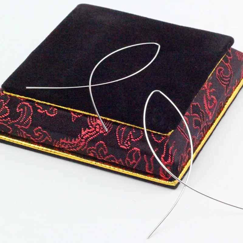 E019 One Pair New Fashion Gold- Big Hoop Earring Vintage Punk Cross Long Hoop Earring for Women Hot Sale Jewelry Wholesale - Image 4