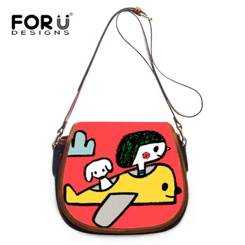 

FORUDESIGNS Small Crossbody Bags Women's Lovely Pattern Printing Girls Leather High Quality Single Messenger Bags Shop Online