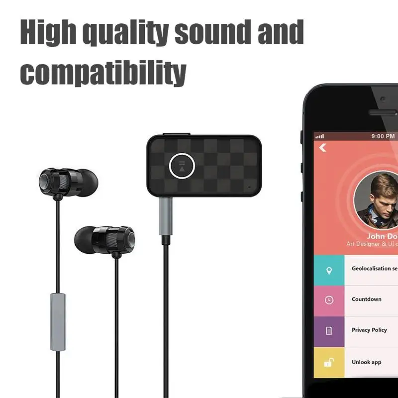 Bluetooth приемник Автомобилей 3,5 мм Музыка Аудио приемник для гарнитуры адаптер вызова