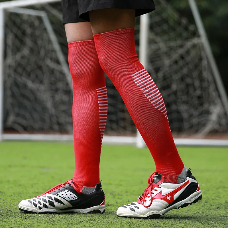 Противоскользящие футбольные чулки гольфы длинные футбольные хлопковые носки в полоску спортивные носки мужские студенческие спортивные носки для бега