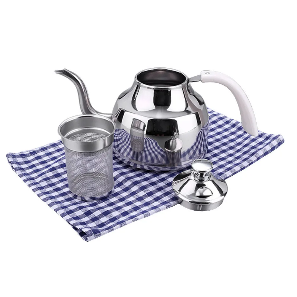 

Stainless Steel Pour Over Coffee Pot Gooseneck Teapot Tea Pot with Leaf Strainer Filter 1L/1.2L