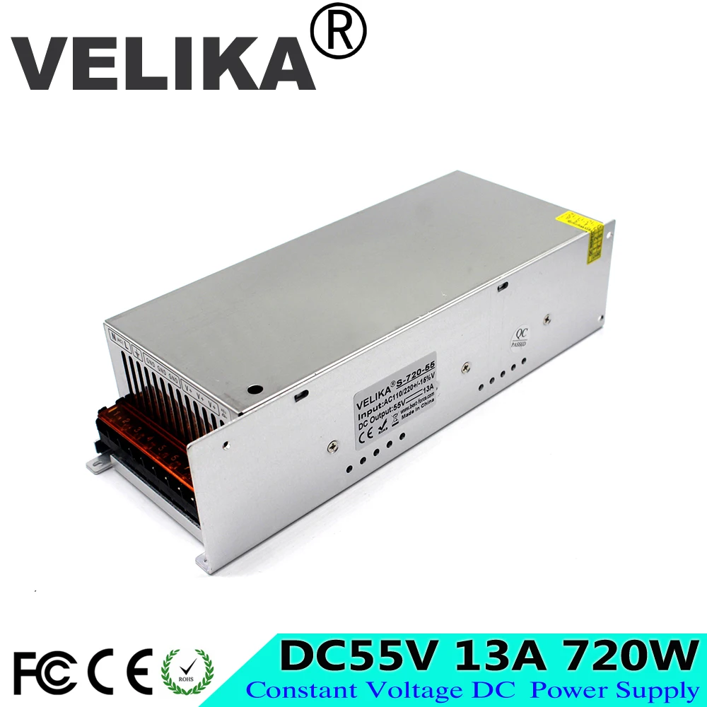 Одиночный выходной импульсный источник питания AC220V к DC55V 13A 720W SMPS для станков с