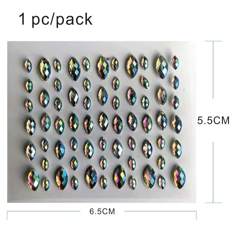 RG06 прозрачный блеск в форме глаз Смола DIY для лица и глаз драгоценный камень стикер вы можете быть блестящим в костюме Фэнтези, фестиваль - Цвет: RG06