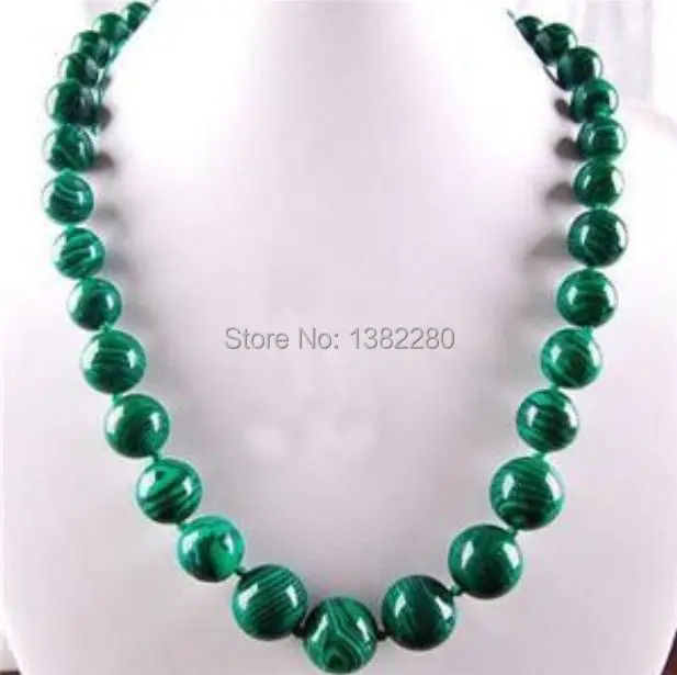 

new Fashion Style diy 6-14mm Gorgouese Malachite Necklace 18" JT6210