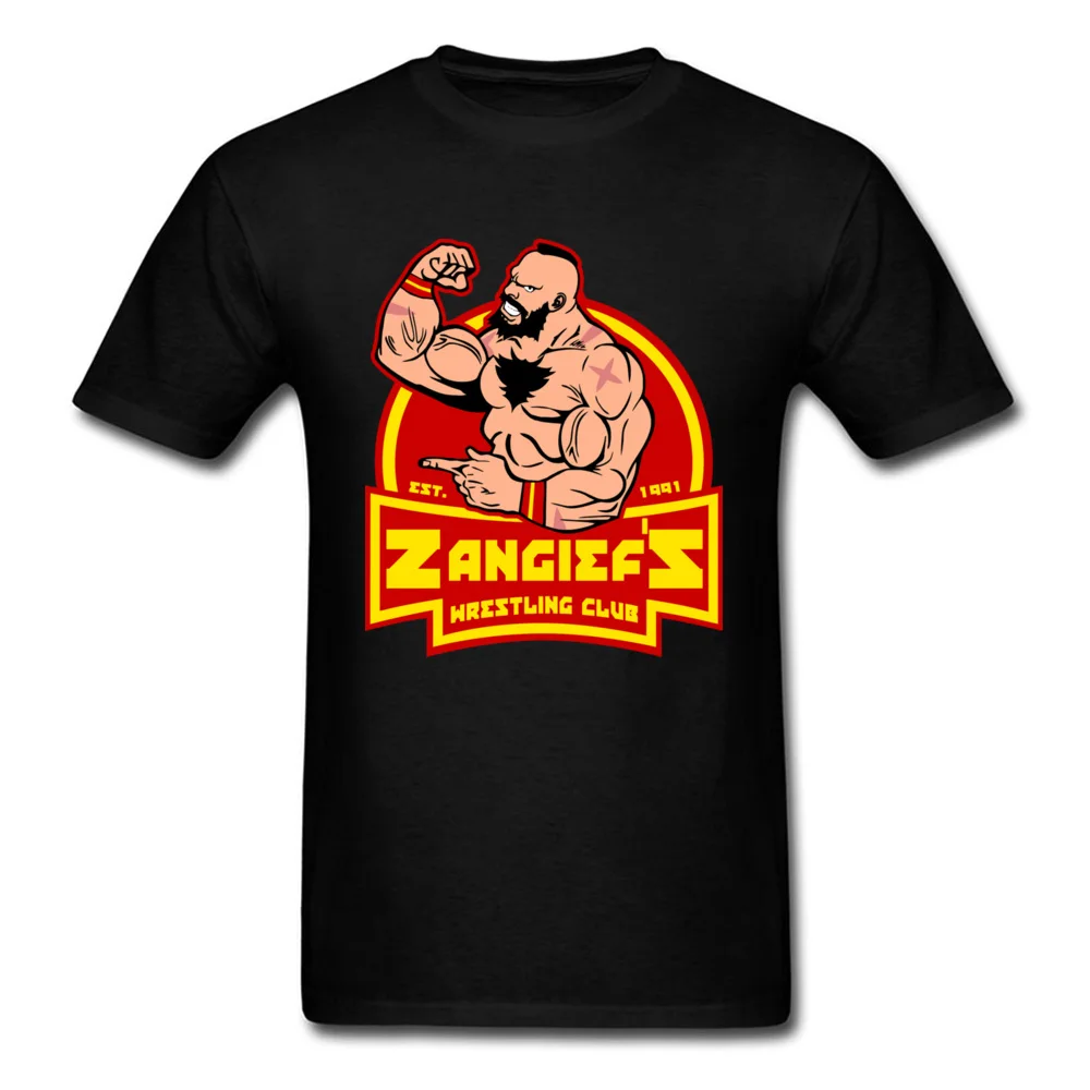 Zangiefs wrestling club Summer Pure Cotton Crew Neck Tees Short Sleeve Summer Tee Shirts Fashion Casual Tshirt Zangiefs wrestling club black