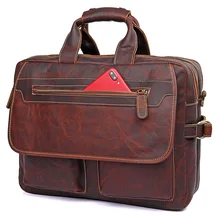 JMD, Оригинальные кожа красный коричневый Винтаж сумки для мужчин Супер практичный Портфели Мода и большой ёмкость сумка ноутбука 7085Q