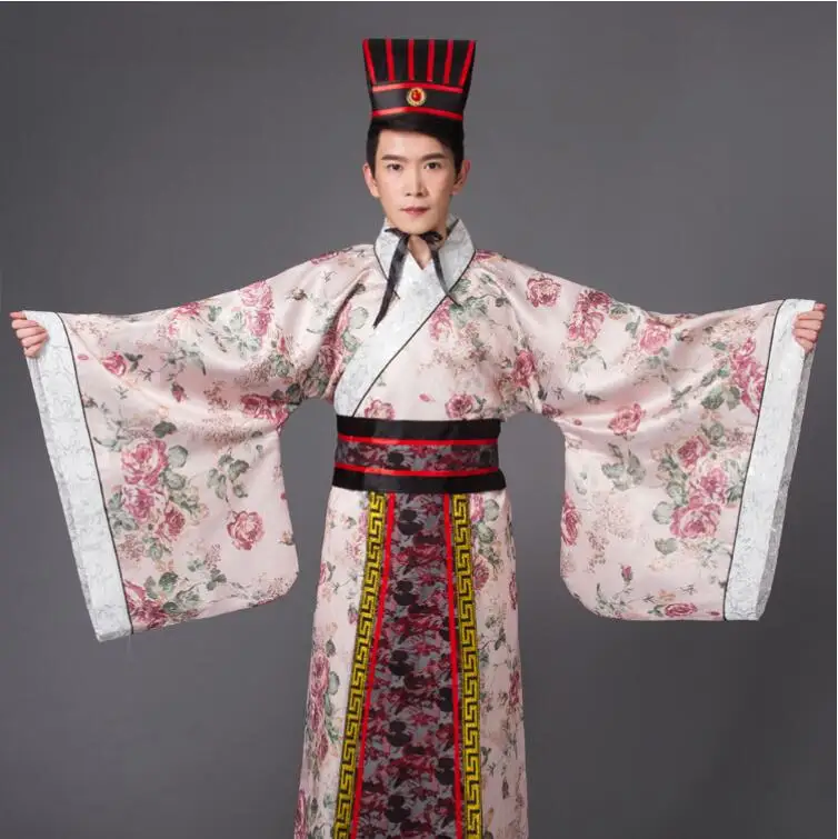 Премьер-министр мужской костюм Hanfu прямо глубоко платье костюм династии Хань министр три jin фильм костюм костюмы для шоу