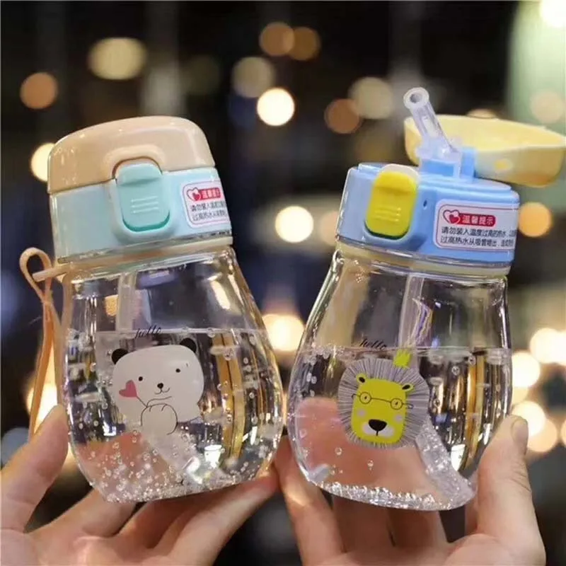 

350ml Sippy Cup with Strap Baby Feeding Water Drink Leak Proof Bottle with Straw Baby Learning Drinking