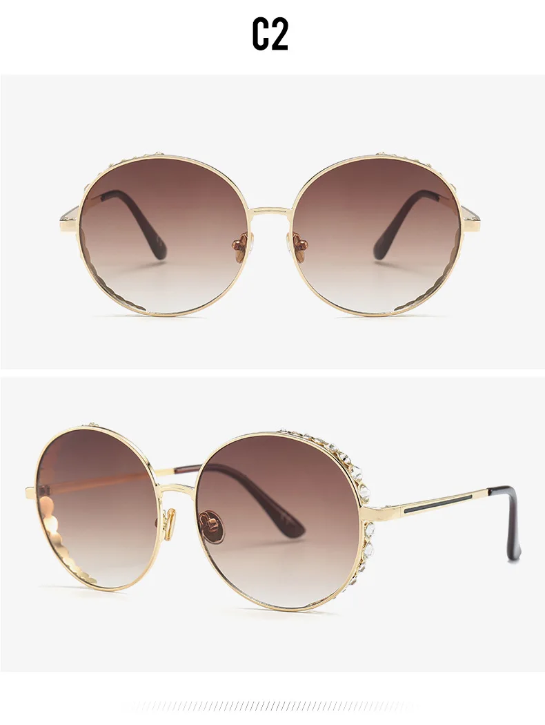 HBK, роскошные модные женские солнцезащитные очки с бриллиантами,, высокое качество, фирменный дизайн, женские солнцезащитные очки с большими круглыми кристаллами