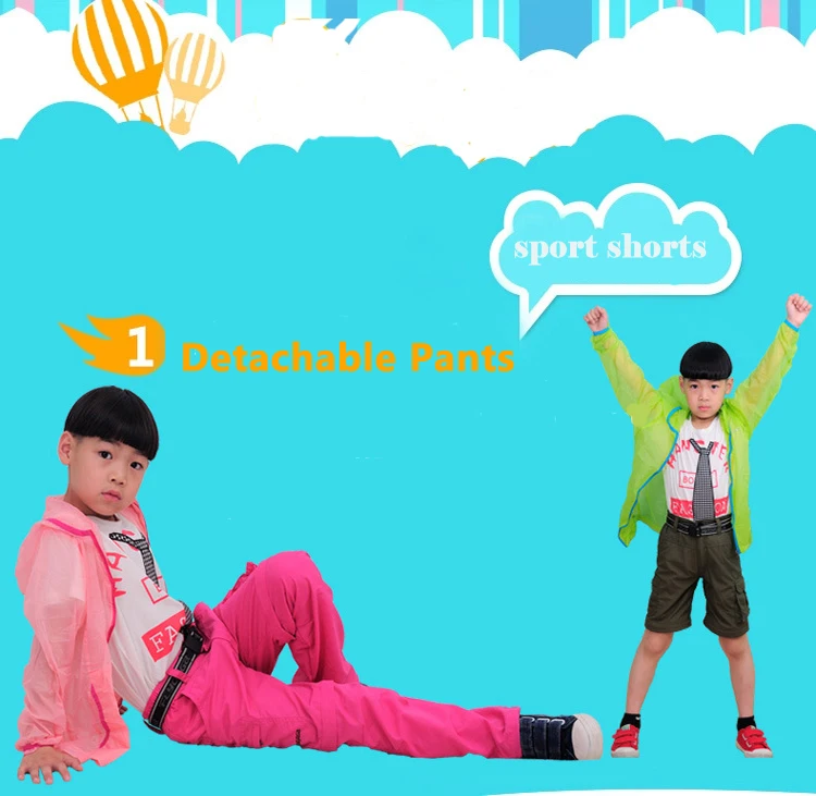 FLYGAGa/летние быстросохнущие флисовые штаны для мальчиков и девочек уличные брюки-шорты для походов, походов, спортивных детских брюк MC110