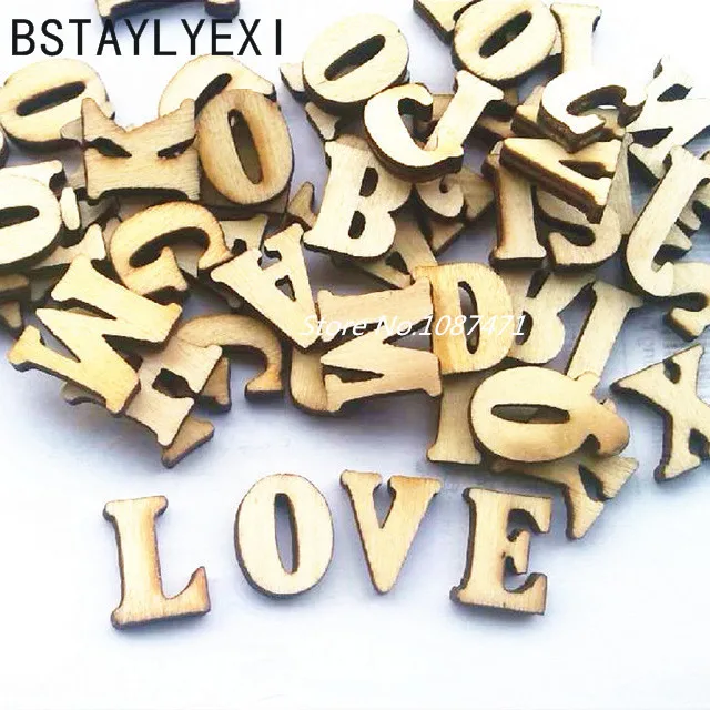 Miniature Figurines 104pcs complete English alphabet Letters Wooden number Craft Home Decoration Alphabet Wedding Birthday Figurines Miniatures