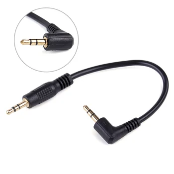 

CITALL Car 10cm Short Right Angle Male to Male 3.5mm Aux Jack Cellphone Speaker Audio Cable Adapter