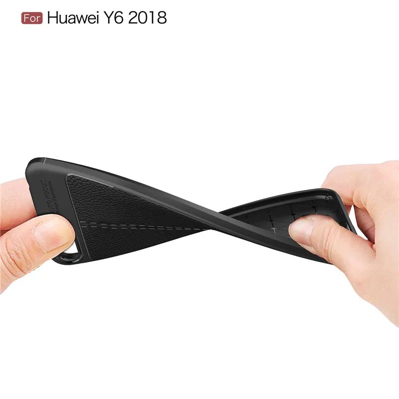 Luxury Shockproof Soft TPU Case For Huawei Y6 2018 Phone Back cover Leather for Huawei Y6 2018 Case Silicone Cover 5 (8)