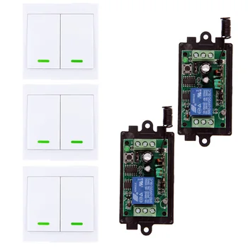 

Universal 315 433 MHz Wireless Remote Control Switch DC 9V 12V 24V 1CH RF Relay Receiver Module + 86 Wall Transmitter