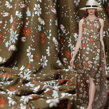 Перламутровый армейский зеленый с цифровым цветочным принтом шифон полиэстер имитированный шелк жоржет летнее платье DIY ткани