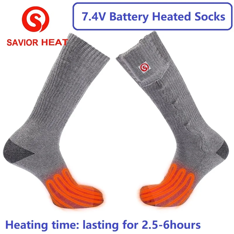 

Winter Cold Weather Warm Electric Battery Heated Socks for Chronically Cold Feet 7.4V Heated Socks Battery for Skiing Hiking