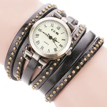 CCQ Лидирующий бренд женские часы винтажные часы с кожаным браслетом мужские часы наручные часы женская одежда кварцевые часы relogio# N05