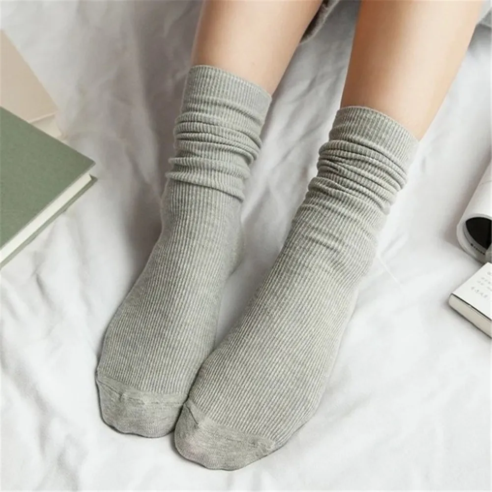 YJSFG HOUSE Women Pile of Socks Autumn Winter Warm Soft Cotton Socks Fashion Long Ladies Striped