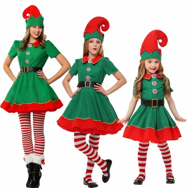 adult child prestigious womens santa claus helper green holiday elf adult child prestigious womens santa claus helper green holiday elf christmas costume sweet dress make you