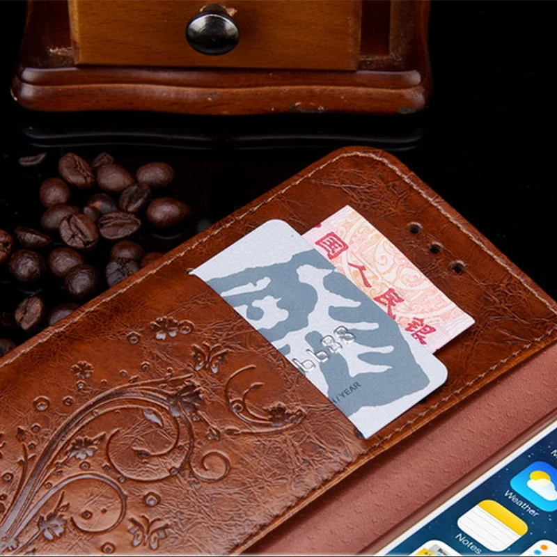 High Quality Leather Flip Cover Wallet Case for iPhone 5 5s se 6 6s 7 7 Plus PU Leather Floral Mobile Phone Bags for 8 8Plus X
