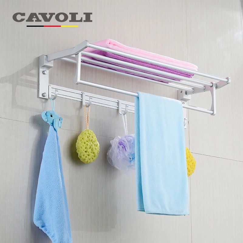 Cavoli 50 CM Multifunction Aluminum Anodizing Foldable Towel Racks