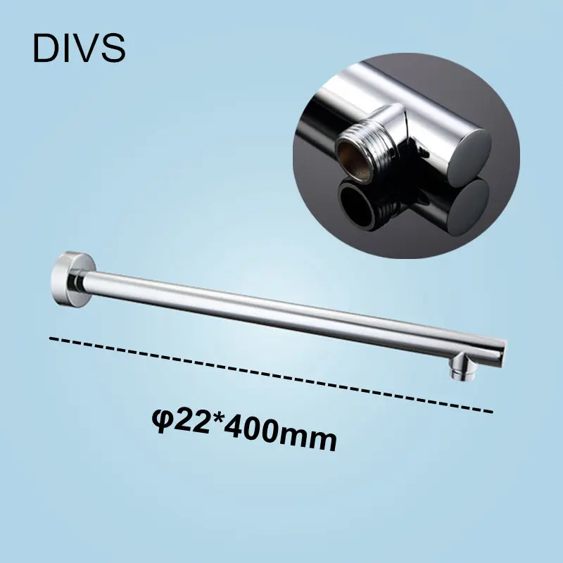 

Bathroom Accessorise In-wall Shower Arm Shower Head Fixed Pipe 400mm Round Solid Brass Chrome Shower Arm