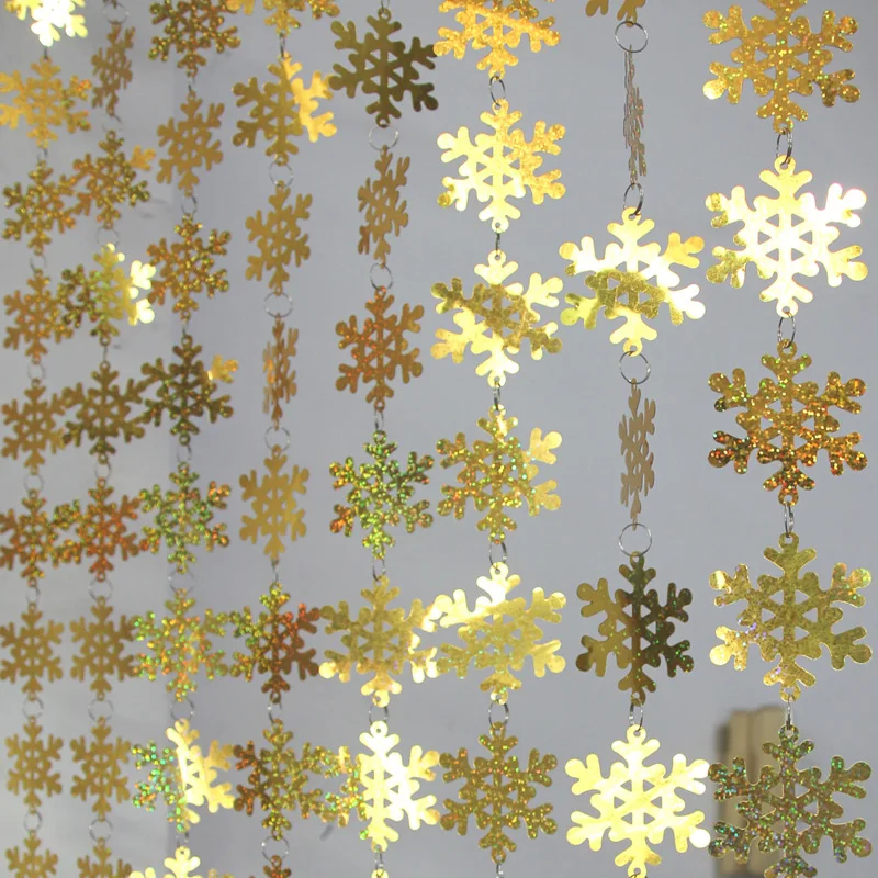 

5m DIY interior decorative plastic curtains laser snowflake sequin curtains Christmas tree decorations festive party supplies