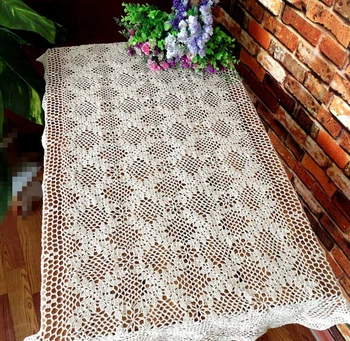 

Custom made Style Crochet Flower Tablecloths Sofa towel Home Cover cloth Rectangular Table cloth Home Textile