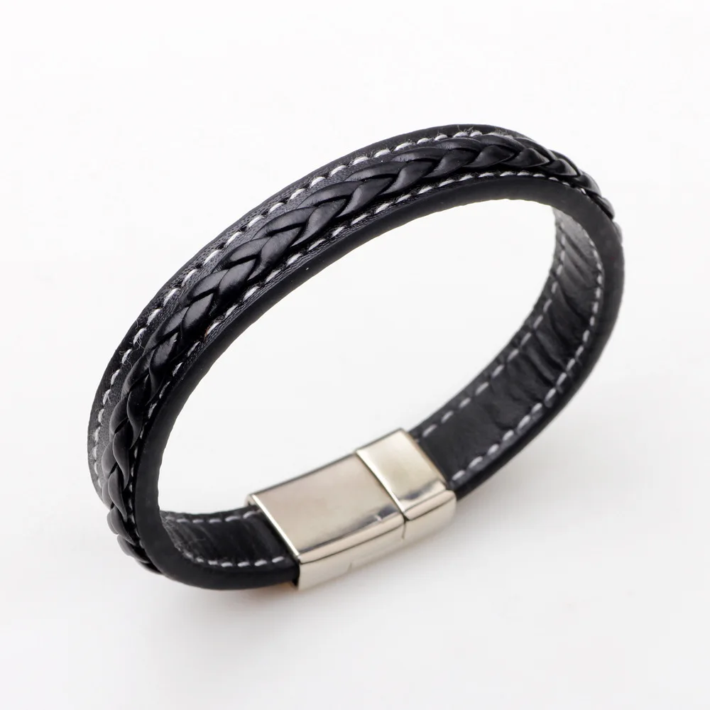 Мужские и женские кожаные браслеты Samyeung простые в стиле панк 2019|pulseira masculina|bracelet