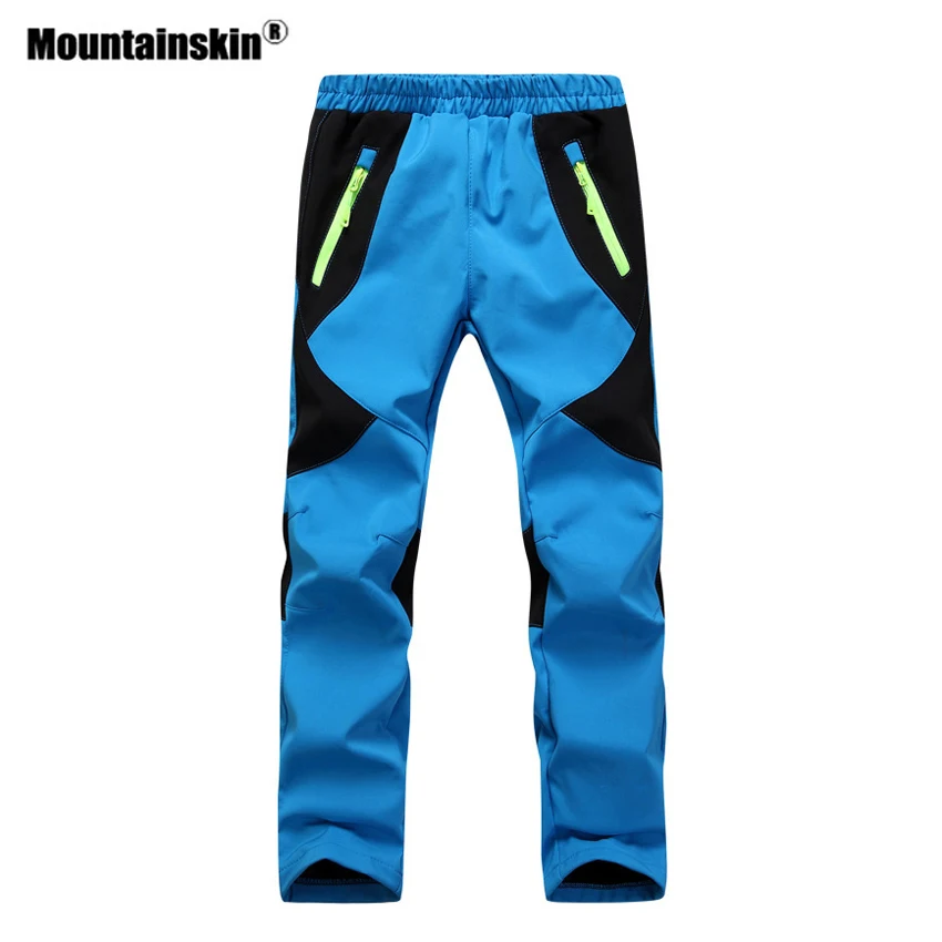Mountainskin niños invierno Fleece Softshell Pantalones Niño niña al aire libre a prueba de viento de Camping senderismo Trekking esquí pantalones VC025