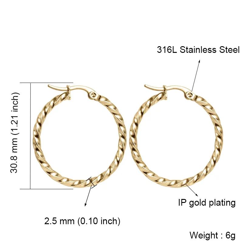 Серебряные/Золотые модные большие серьги-кольца для женщин, женские круглые серьги из нержавеющей стали, модное ювелирное изделие, аксессуары - Окраска металла: 1372 Gold