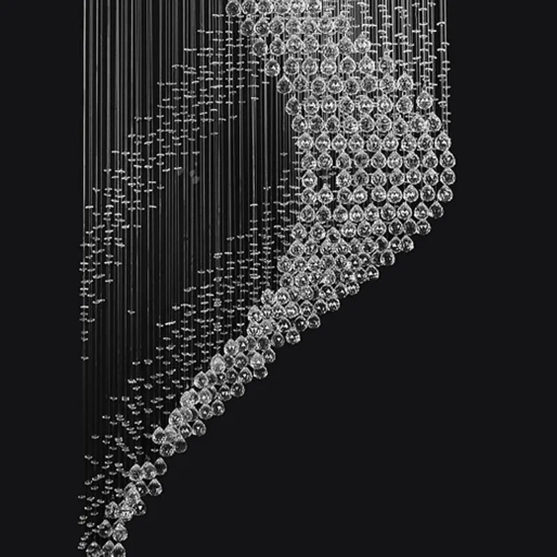 Спиральный дизайн большой хрустальный светильник-люстра в виде подсвечника люстра высокого потолка modern современная люстра на лестницу