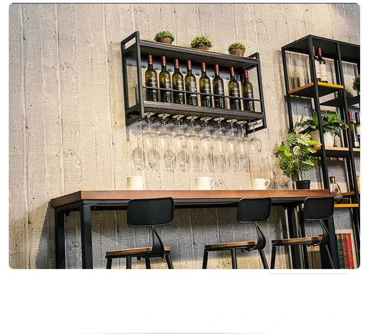 de exibição de madeira de ferro titular vinho goblet rack