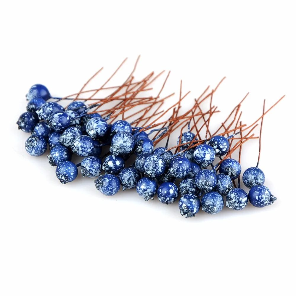 

50pcs BlueBerry Artificial Flowers Stamen Artificial Berries for Scrapbooking DIY home teble wreath Decoration