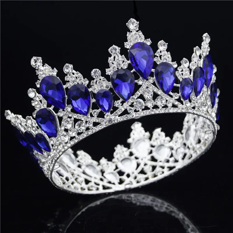 

Baroque Bride Tiaras and Crowns Sparkling Diadem Crystal Crown Wedding Hair Ornament Head jewelry Pageant Tiara Headpieces