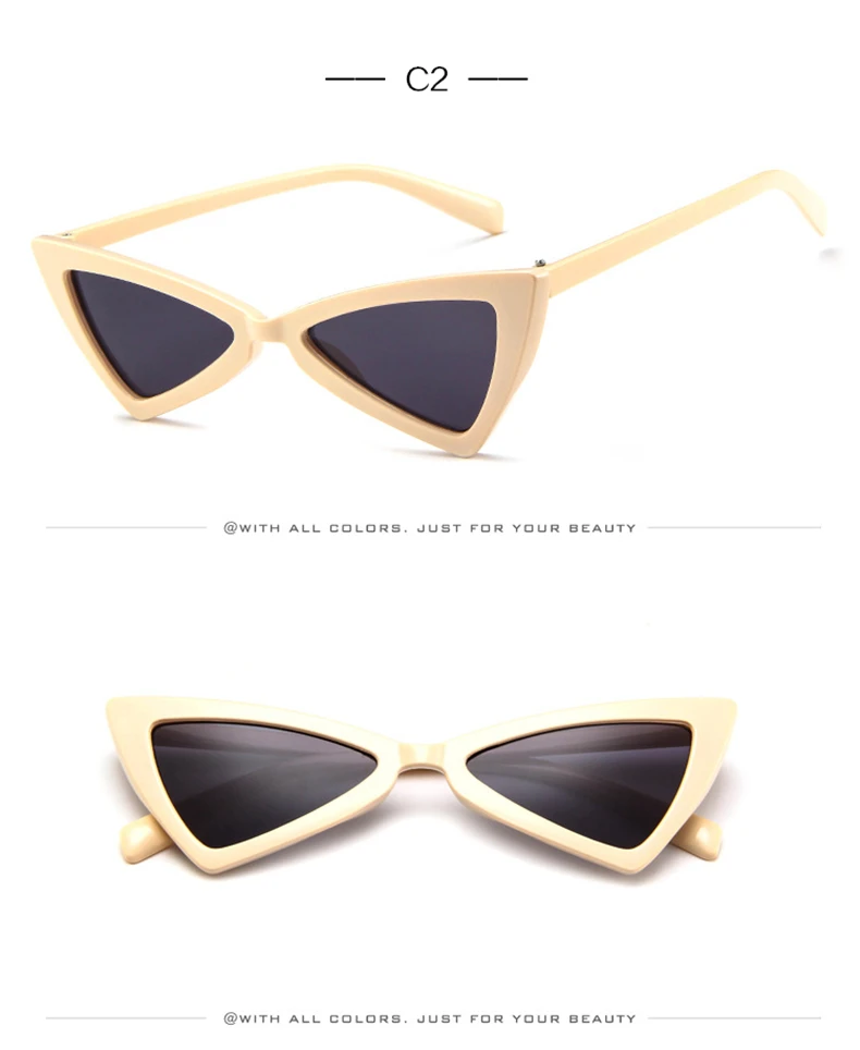 Oulylan Винтажные Солнцезащитные очки женские солнцезащитные очки «кошачий глаз» Ретро брендовые дизайнерские женские маленькие треугольные очки