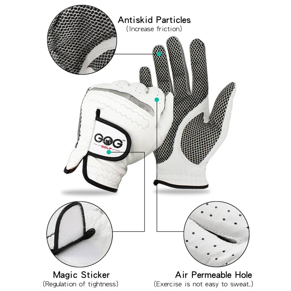 Genuine Leather Men's Golf Gloves Left Right Hand Soft Breathable Pure Sheepskin Golf Gloves accessories golf gloves golf glove