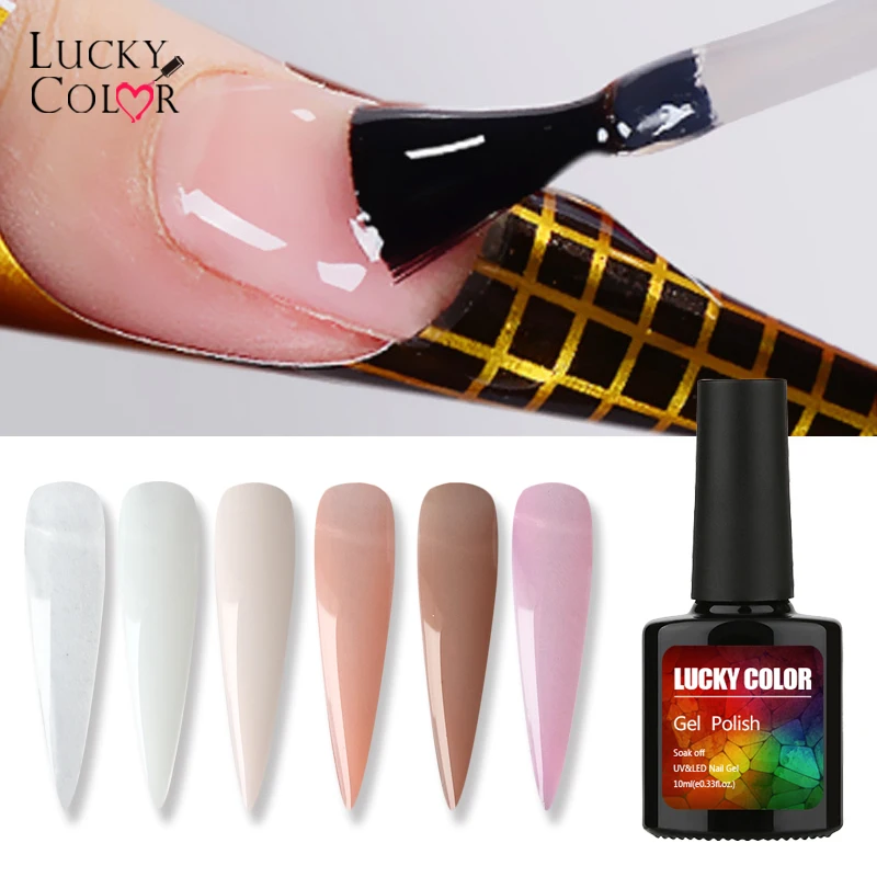  6 Color UV Nail Gel Extend Acrylic Liquid Mixed With Power Pink White Transparent For Carving Photo