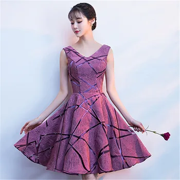 

Summer Elegant Purple Dress Sexy Sleeveless Cheongsam Evening Party Gown Exquisite Bridal Wedding Qipao Vestidos Oversize 3XL