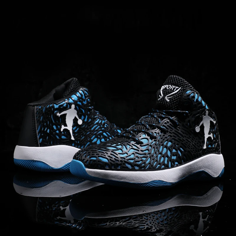 

2018 PU mesh basketball shoes texture fashion men's basketball shoes