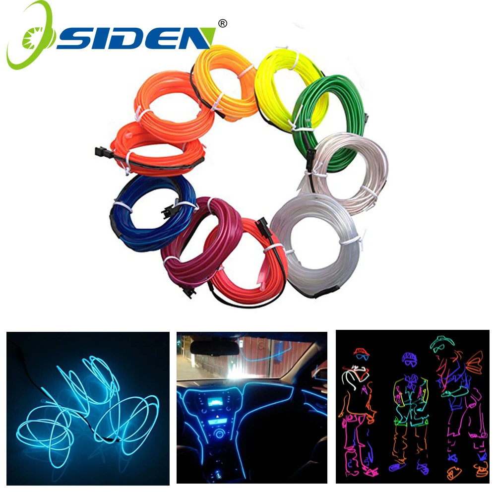 EL Wire light Car 1M2M3M5M Neon String Lights Dance Party Decor Neon Light LED lamp Flexible
